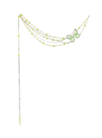 beaded-chain-belt-iu515 / Green