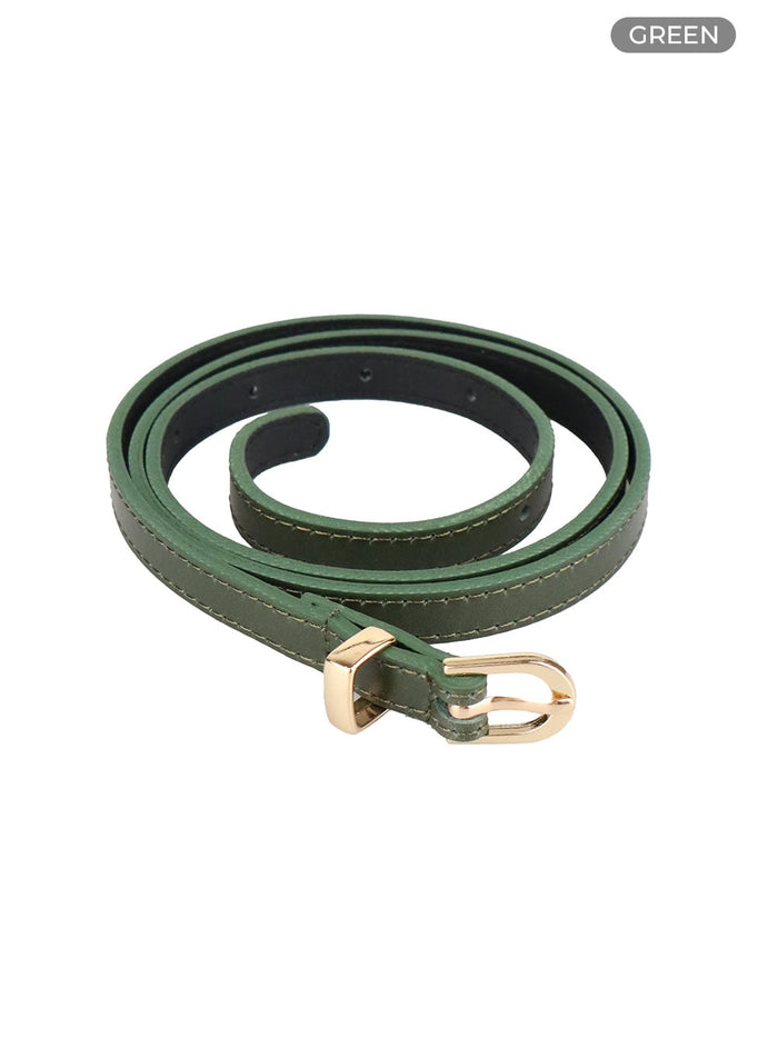 slim-buckle-waist-belt-cy416 / Green