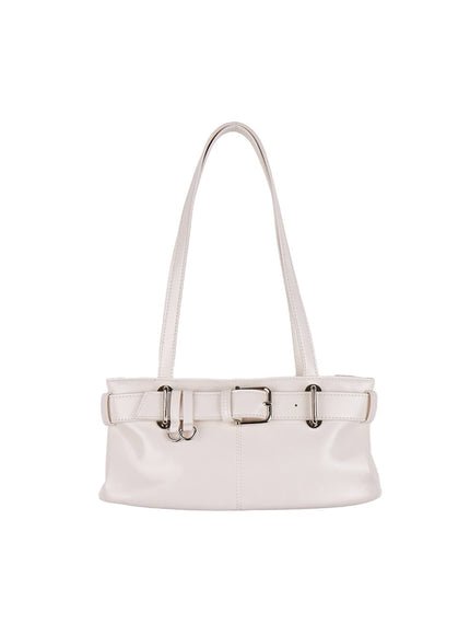 leather-buckle-belt-shoulder-bag-cj502 / Light beige