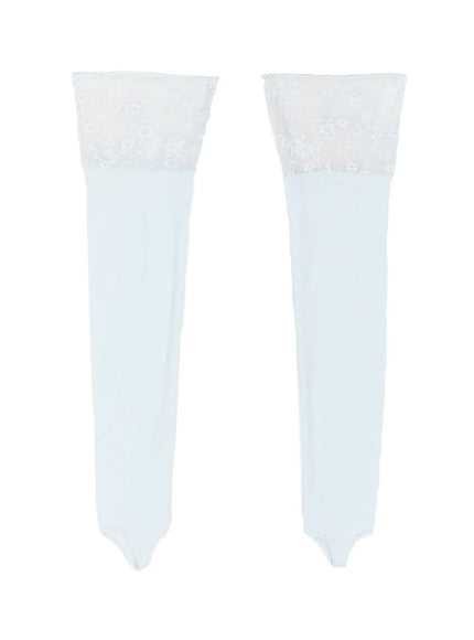 elegant-lace-trim-leg-warmers-cu517 / Light blue