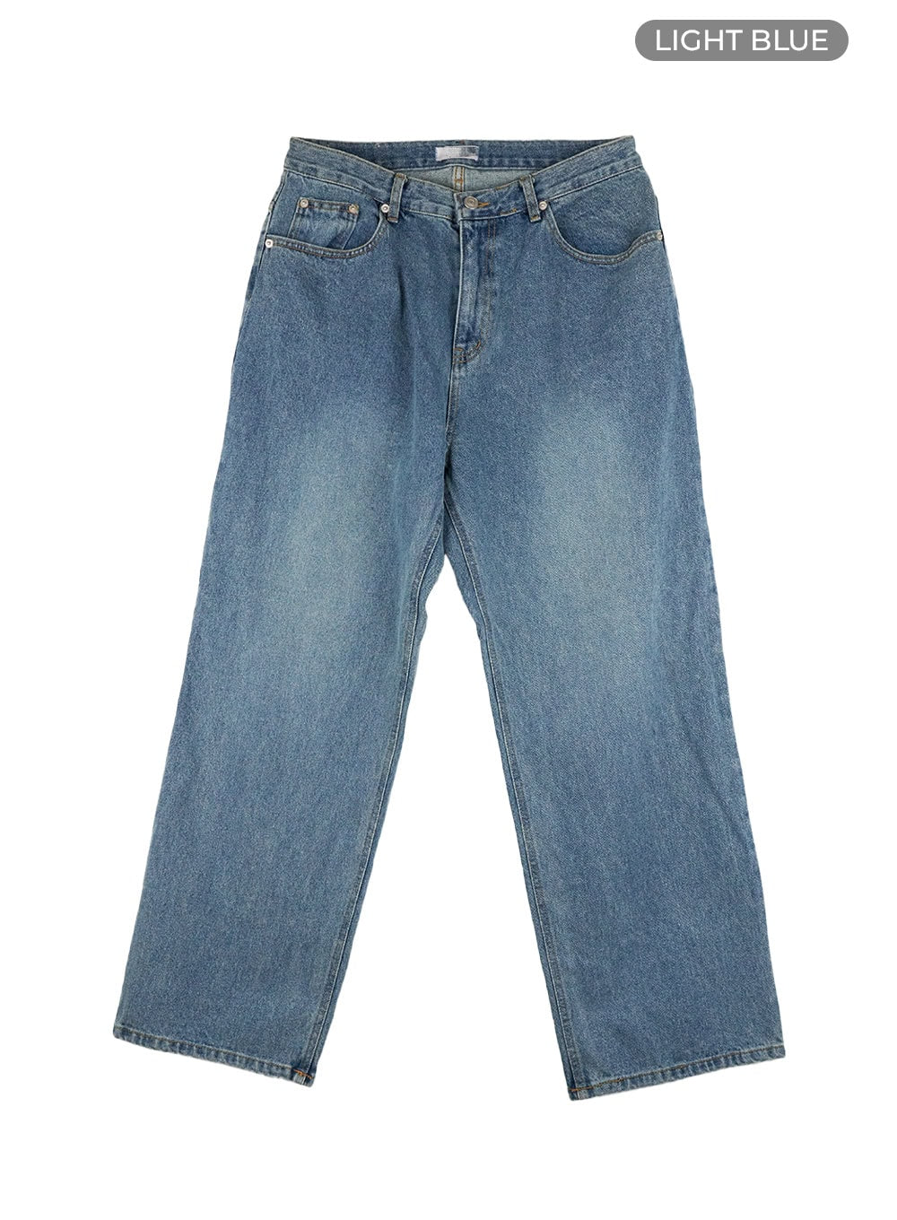 Men's Wide Fit Washed Baggy Jeans CL429 in Light blue, size L