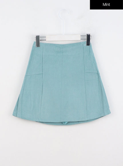 corduroy-banded-mini-skirt-oo331 / Mint