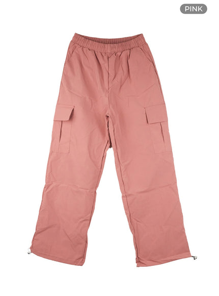 solid-string-waist-cargo-pants-cl412 / Pink