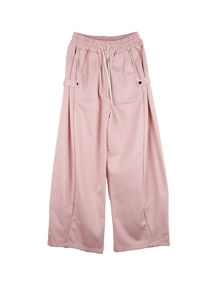 drawstring-wide-fit-sweatpants-cd423 / Pink