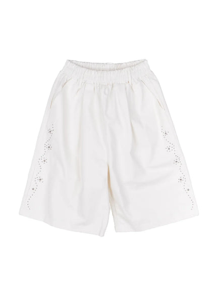 studded-bermuda-shorts-ca522 / White