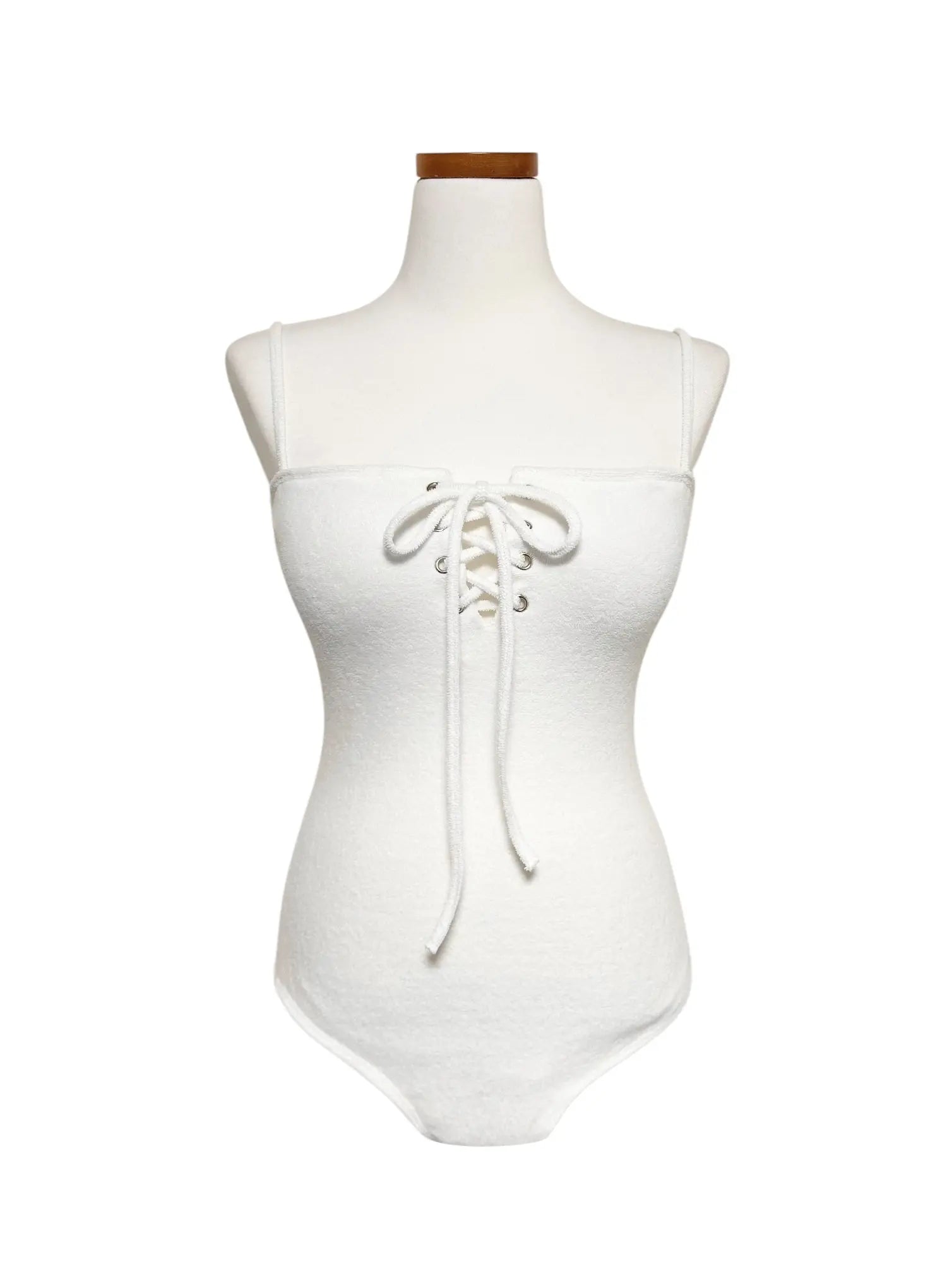 lace-up-one-piece-swimsuit-iy514 / White