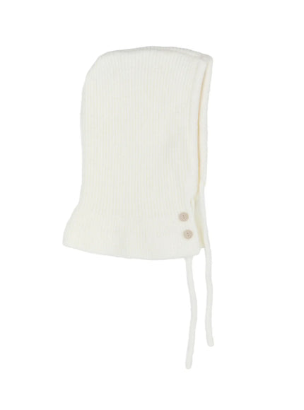 knit-button-balaclava-cd509 / White