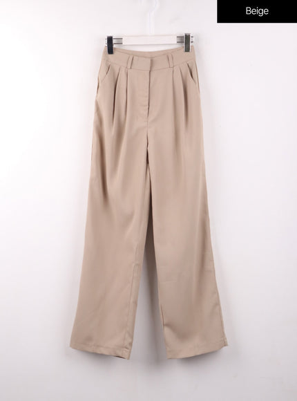 pintuck-wide-pants-of405 / Beige