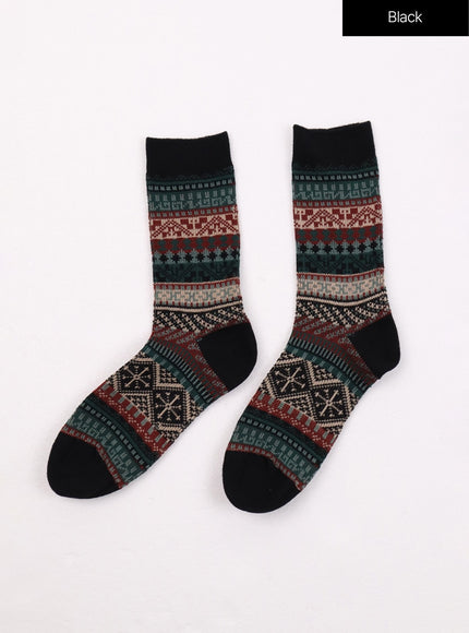 vintage-striped-socks-of405 / Black