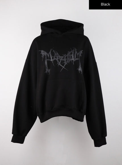 "Normal Isn't Coming Back" Graphic Hoodie - Men's Oversized Pullover Hoodie - Letter Print, Black, X-Large