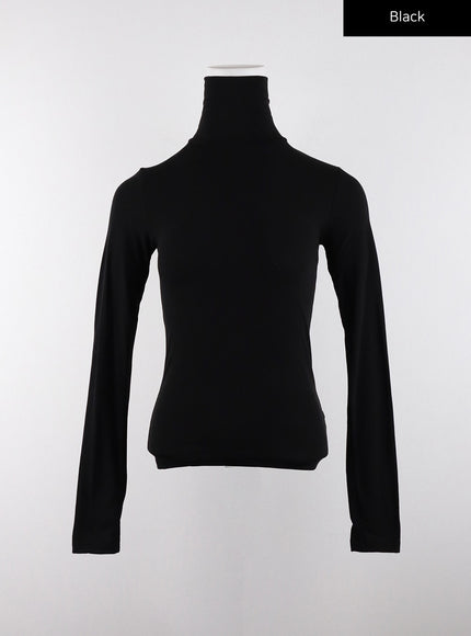 slim-fit-funnel-neck-sweater-cd320 / Black