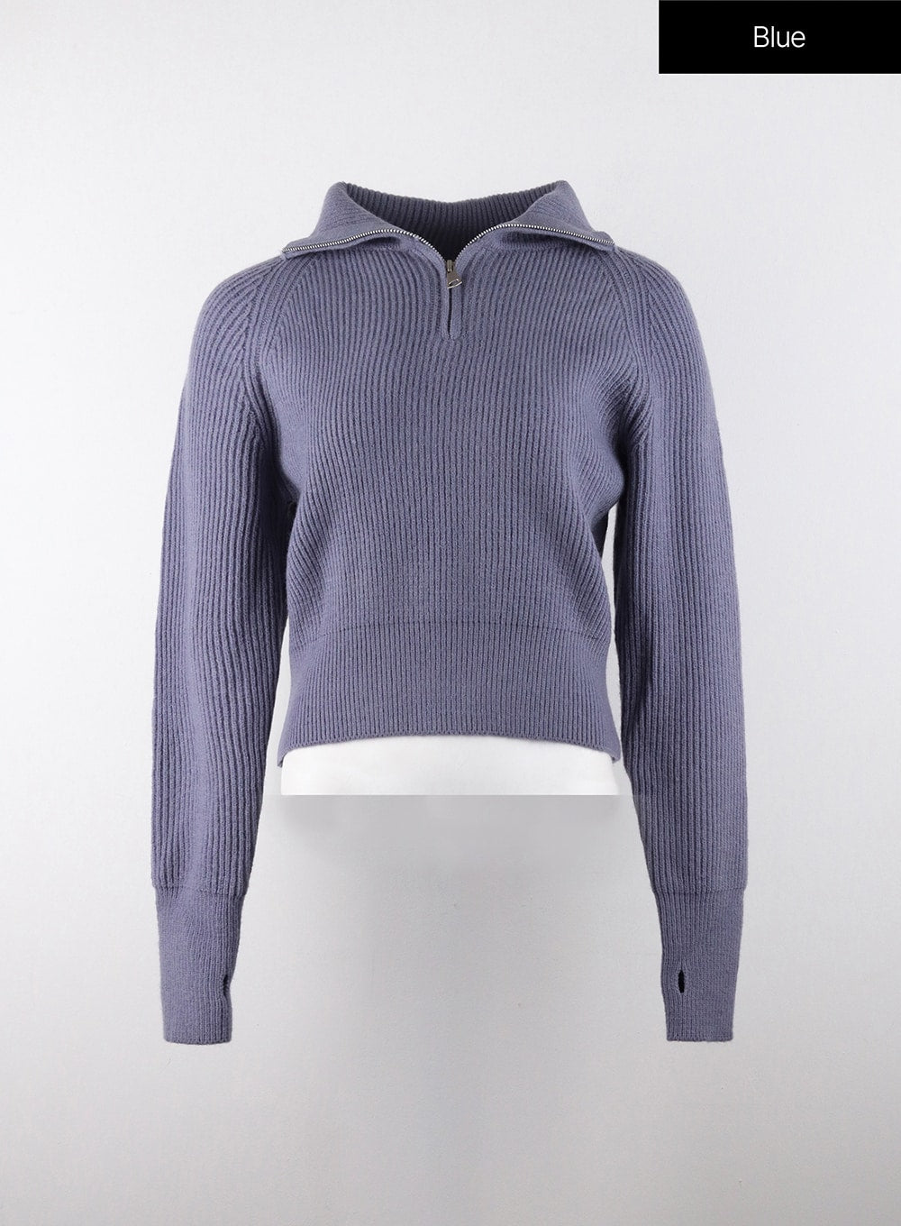 half-neck-zip-sweater-od321 / Blue