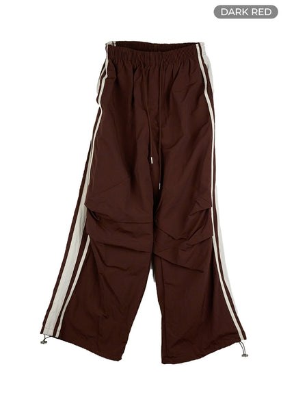 pintuck-sporty-sweatpants-cg420 / Dark red