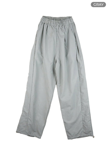 banded-nylon-jogger-pants-cl415 / Gray