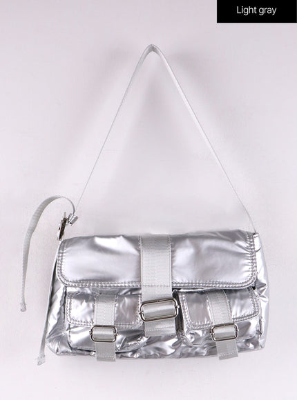buckle-shoulder-bag-cf406 / Light gray