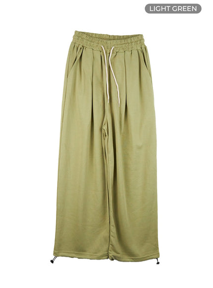 string-pintuck-wide-sweatpants-co419 / Light green