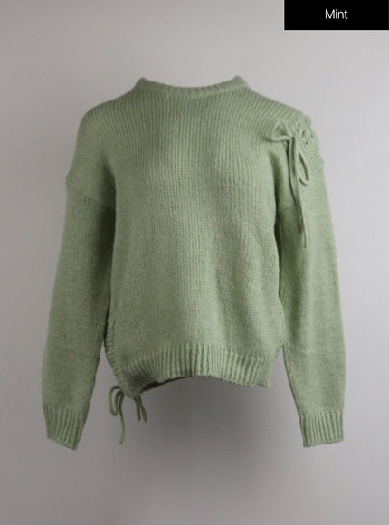 knit-round-neck-long-sleeve-sweater-oj417 / Mint