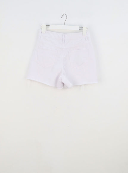 Mid-Rise Ripped Shorts BY303