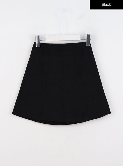 corduroy-banded-mini-skirt-oo331 / Black