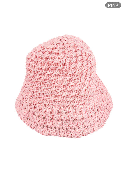 crochet-bucket-hat-cl410 / Pink