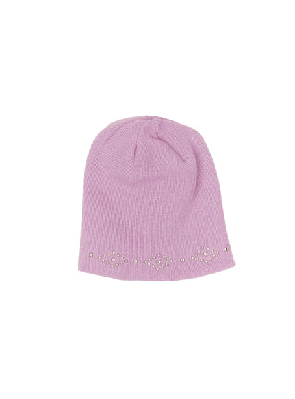 studded-knit-beanie-ca508 / Pink