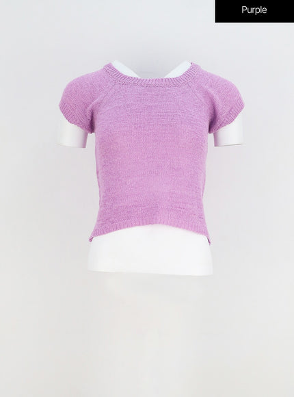 Short Sleeve Mesh Sweater OY310