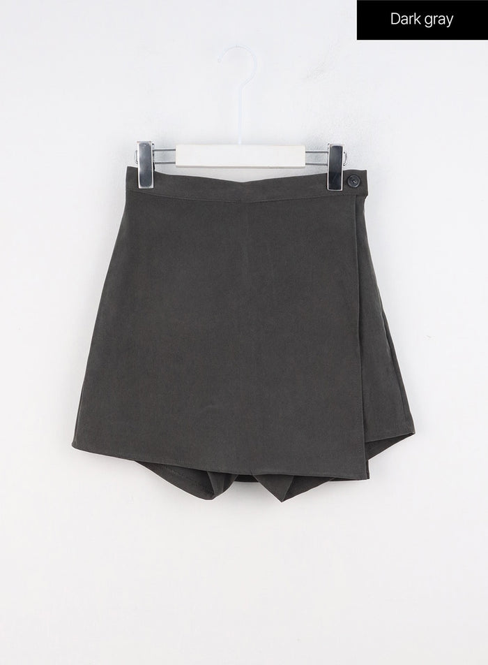 front-wrap-mini-skirt-oo312 / Dark gray