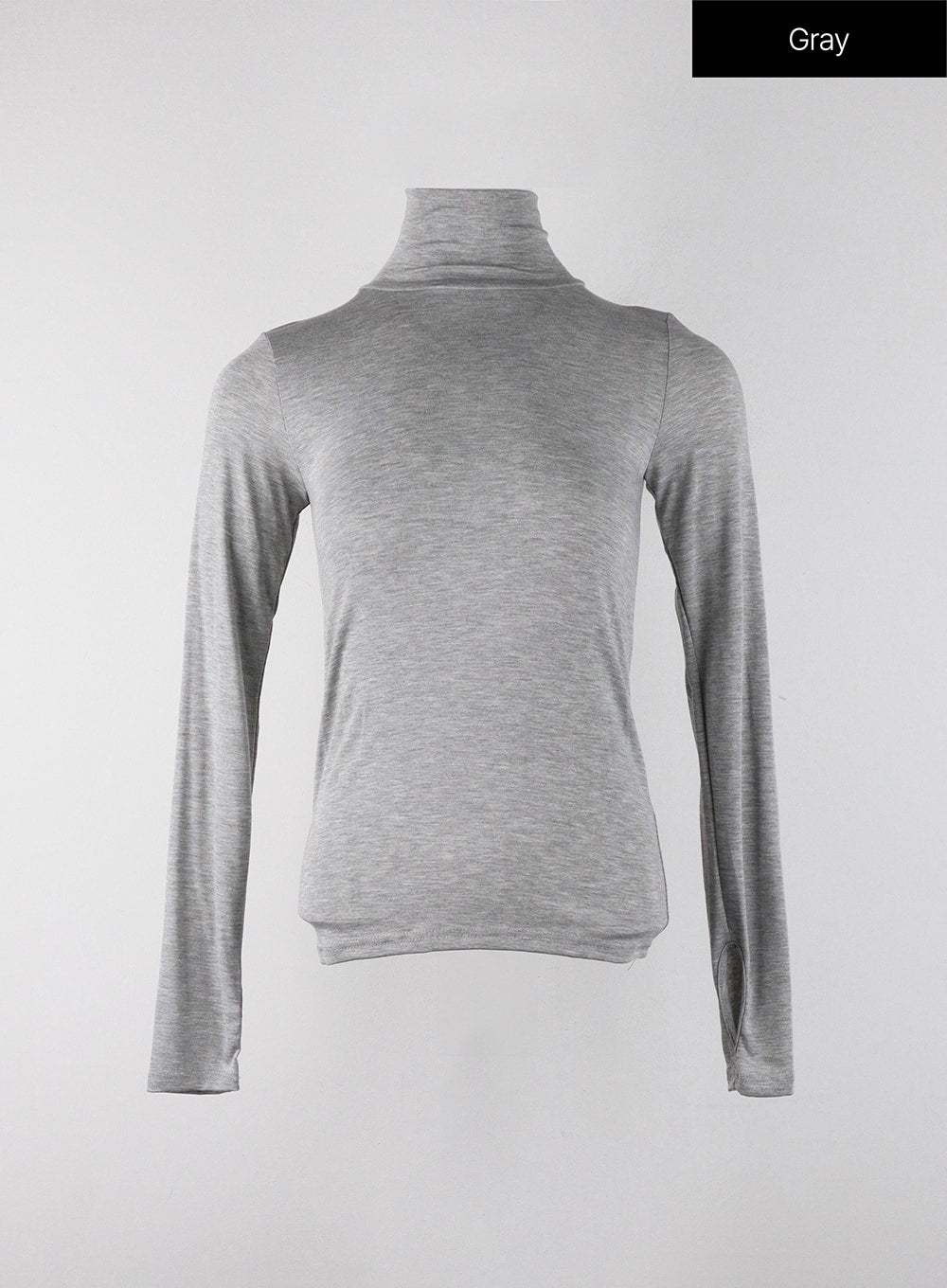solid-turtleneck-long-sleeve-oj302 / Gray