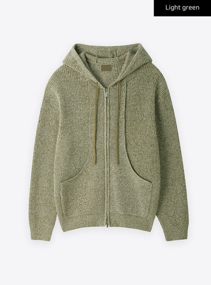 cozy-knitted-hoodie-zip-up-co327 / Light green