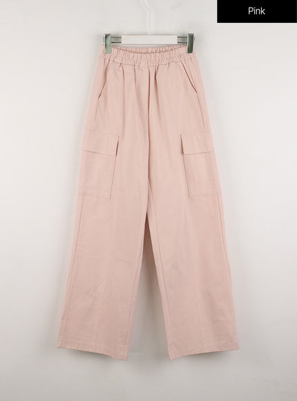 cargo-straight-leg-pants-od311 / Pink