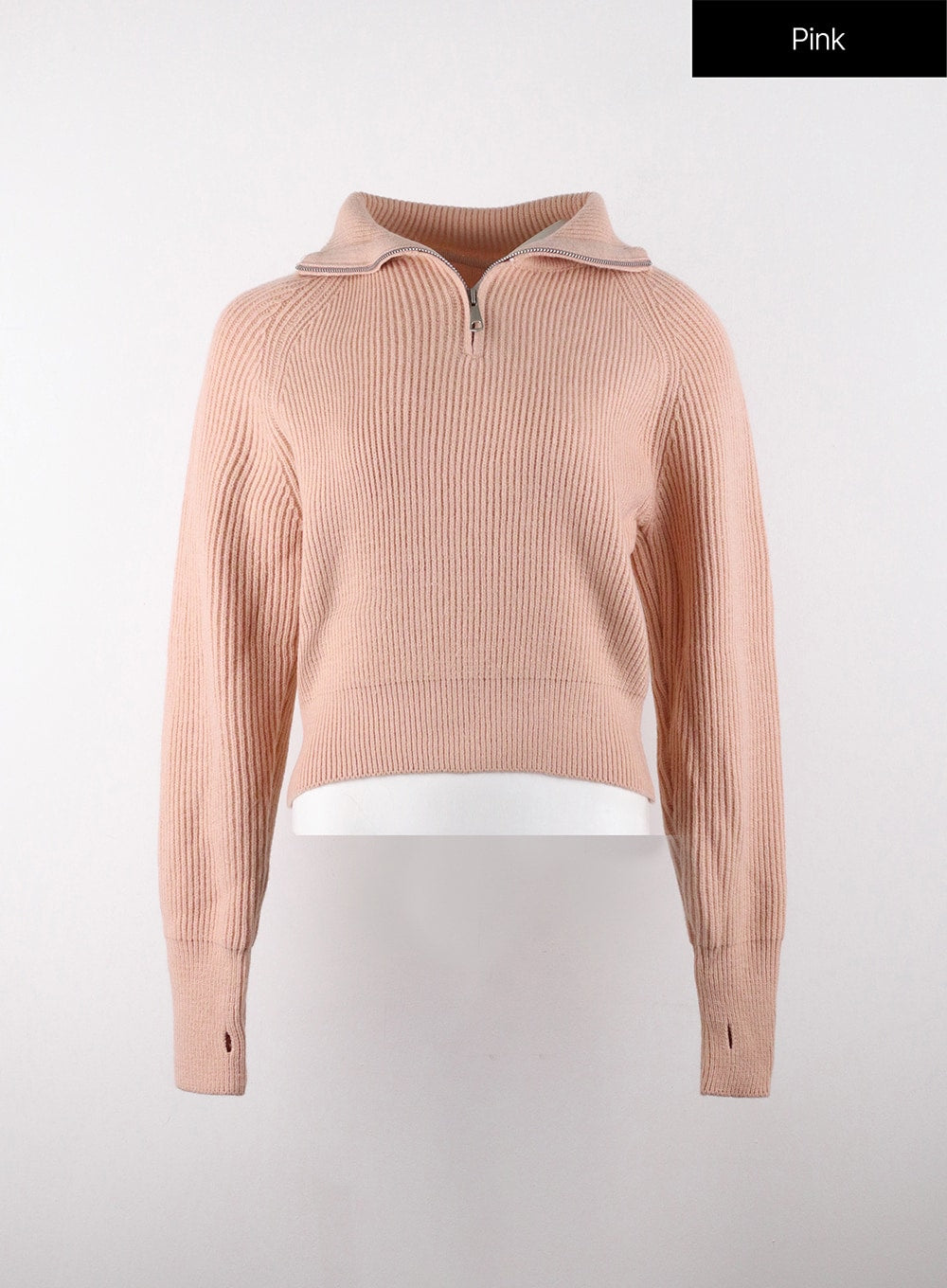 half-neck-zip-sweater-od321 / Pink
