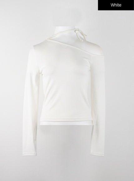 v-neck-long-sleeve-crop-top-ij403 / White