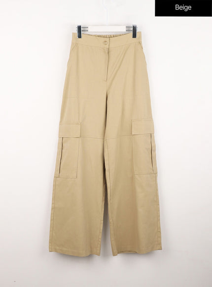 straight-fit-cargo-pants-in302 / Beige