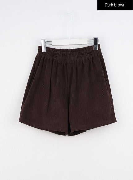 corduroy-shorts-io317 / Dark brown