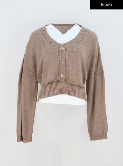 網布上衣和開衫套裝 OY317