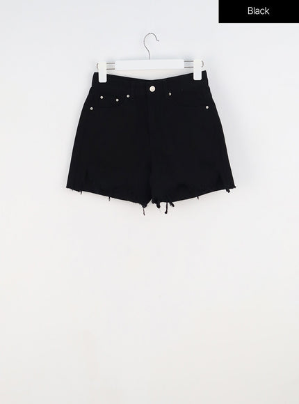 Mid-Rise Ripped Shorts BY303