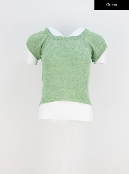 Short Sleeve Mesh Sweater OY310