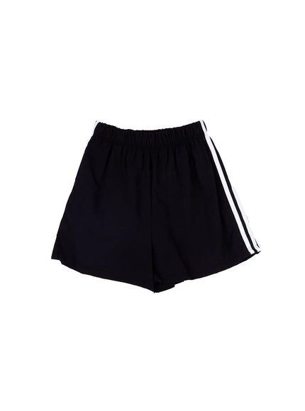 striped-athletic-shorts-ca524 / Black