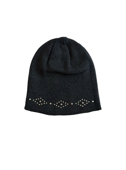 studded-knit-beanie-ca508 / Dark gray