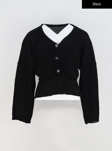 網布上衣和開衫套裝 OY317