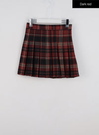 Check Pleated Mini Skirt IG312