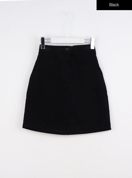 corduroy-mini-skirt-io317 / Black