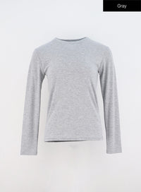regular-fit-long-sleeve-t-shirt-oo323 / Gray