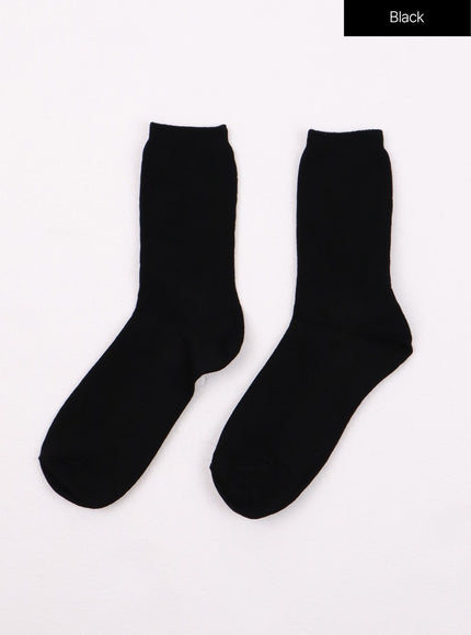 basic-vivid-color-socks-of406 / Black