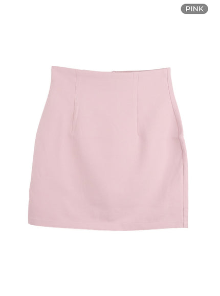 basic-high-waist-mini-skirt-ou411 / Pink