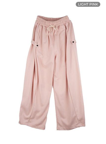 string-banded-pintuck-sweatpants-cg421 / Light pink