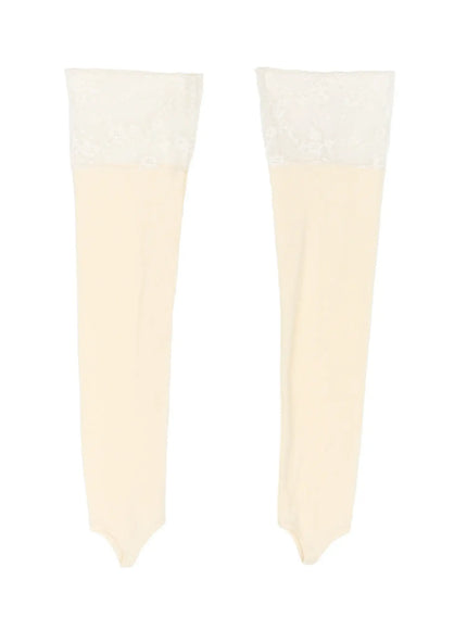 elegant-lace-trim-leg-warmers-cu517 / Yellow