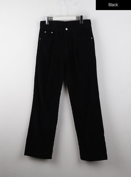 corduroy-pintuck-wide-pants-ij403 / Black