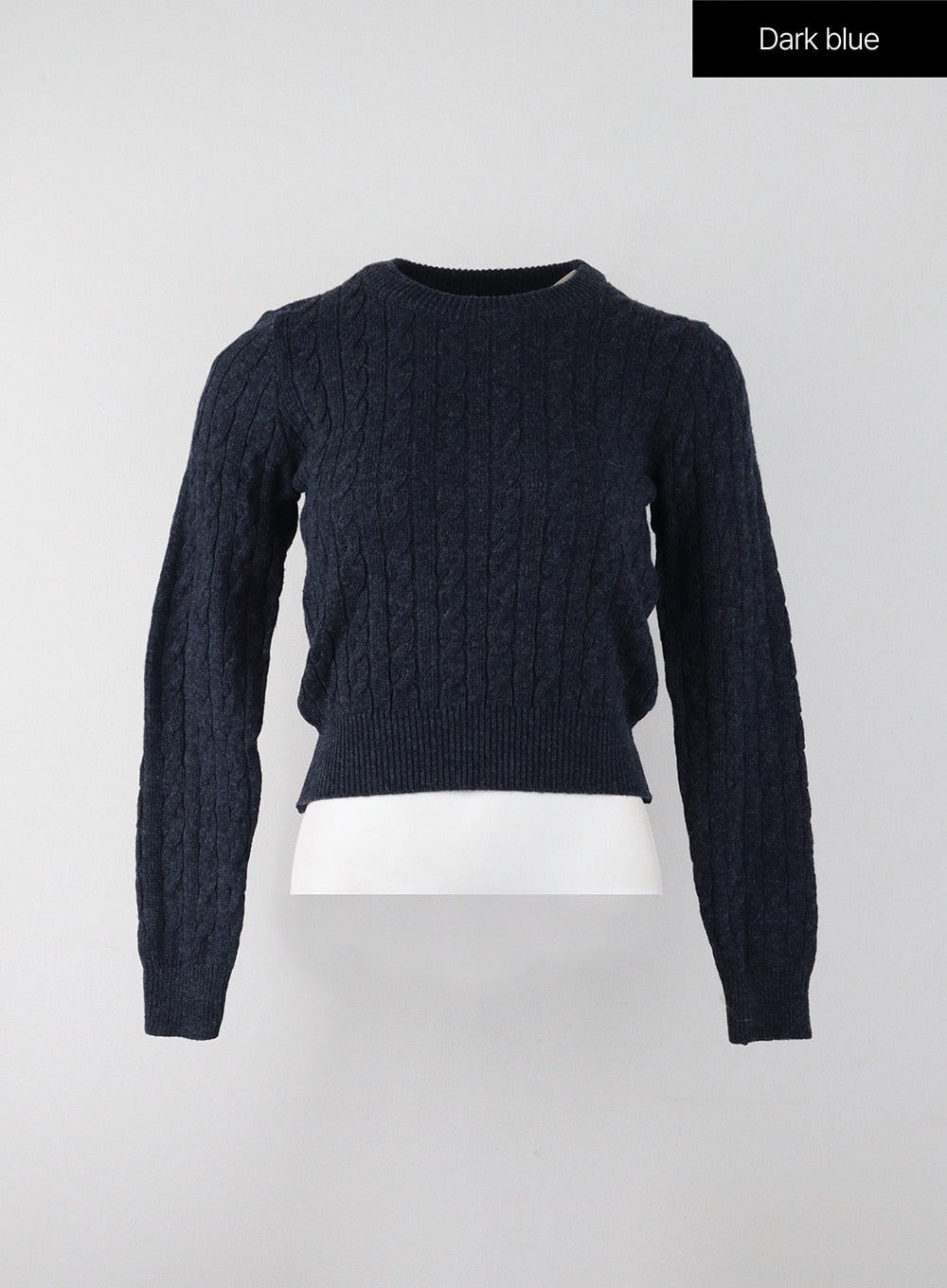 crop-cable-knit-sweater-ij403 / Dark blue