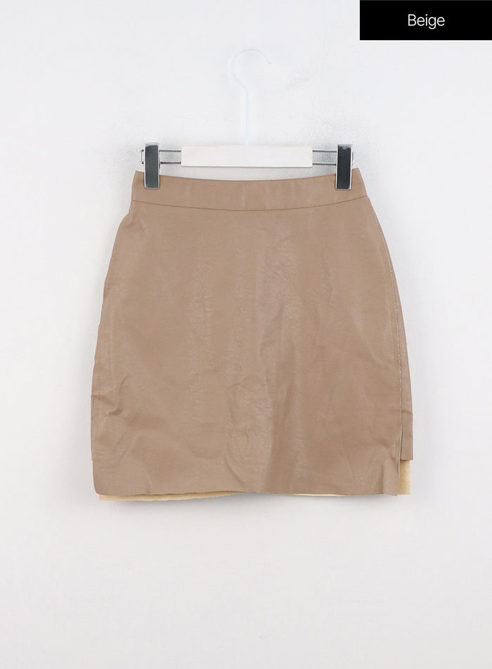 a-line-mini-skirt-in322 / Beige